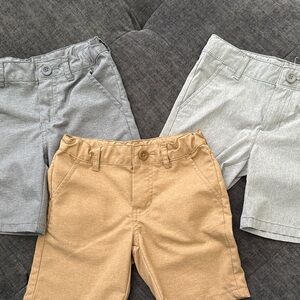 Defit Shorts - Gray, Light Gray, and Tan